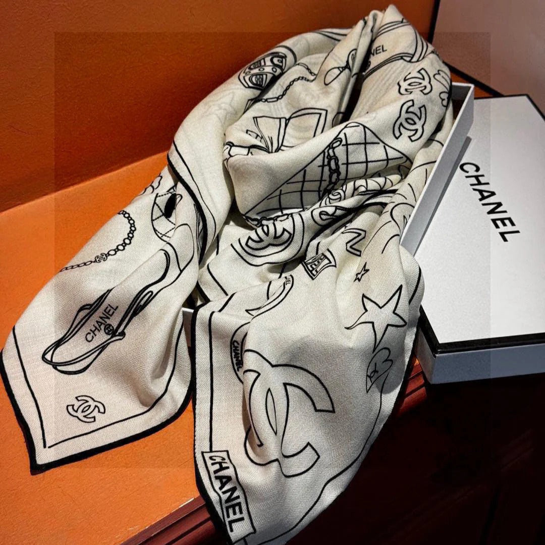 CHANEL 25S SCARF 140 IN SILK 735810 mysite