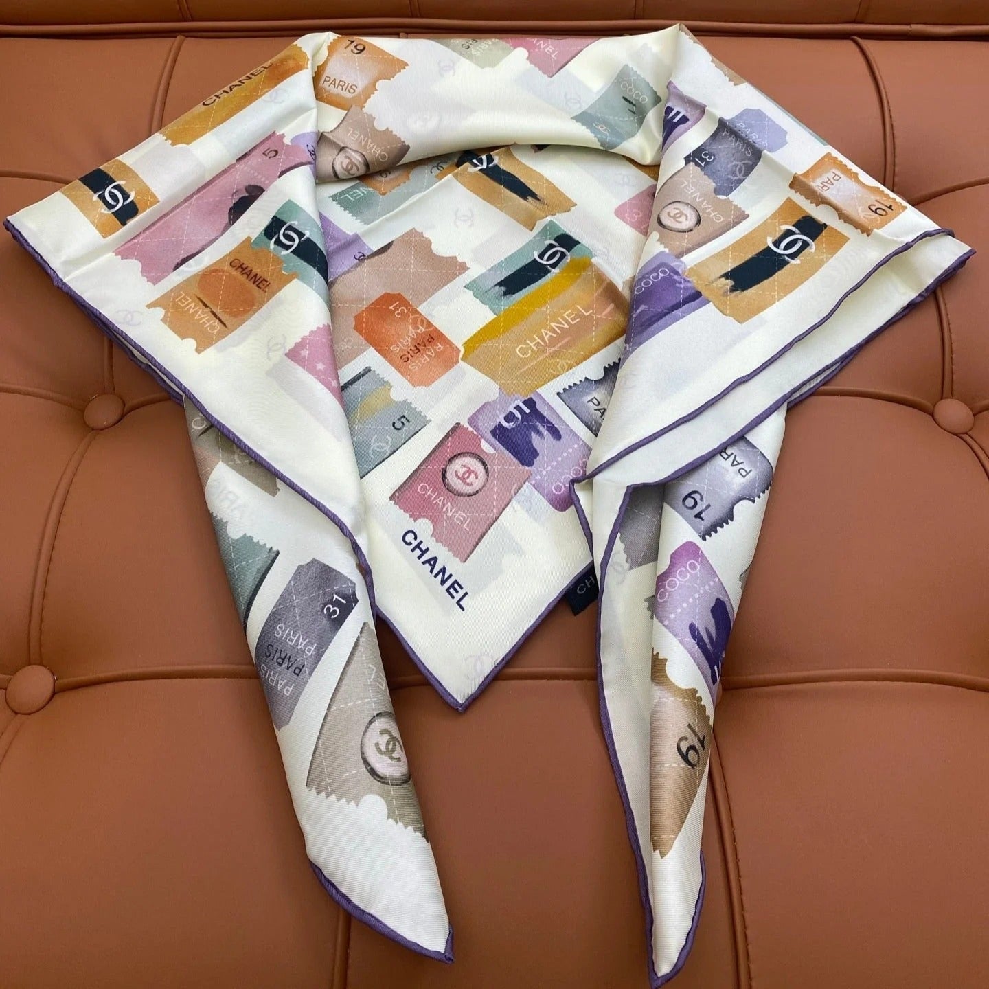 CHANEL 25S SCARF 90 IN SILK 703699 mysite