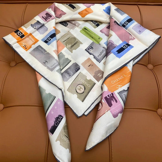 CHANEL 25S SCARF 90 IN SILK 703701 mysite