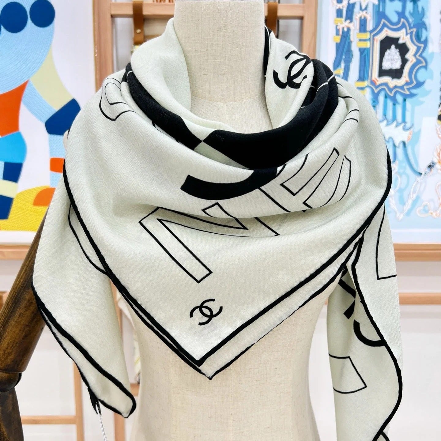 CHANEL 25S SCARF 135 IN CASHMERE SILK 708380 mysite