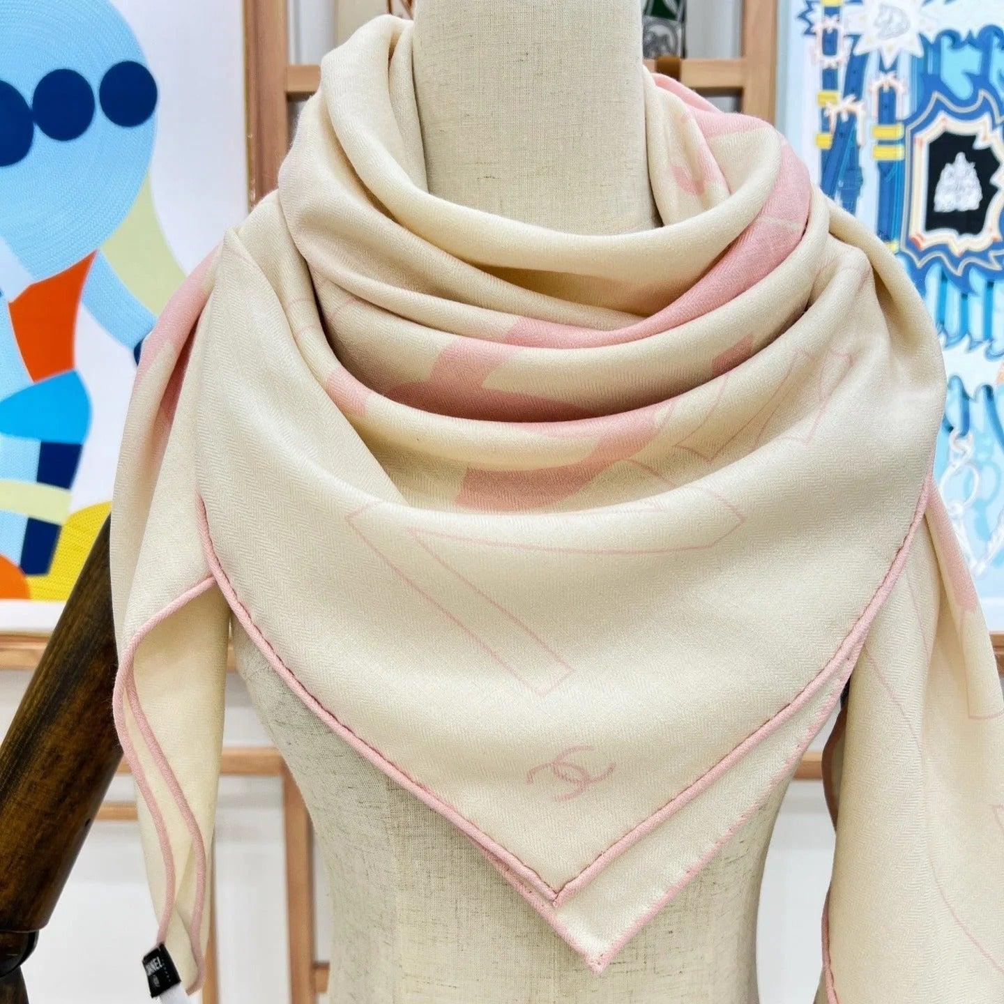 CHANEL 25S SCARF 135 IN CASHMERE SILK 737234 mysite