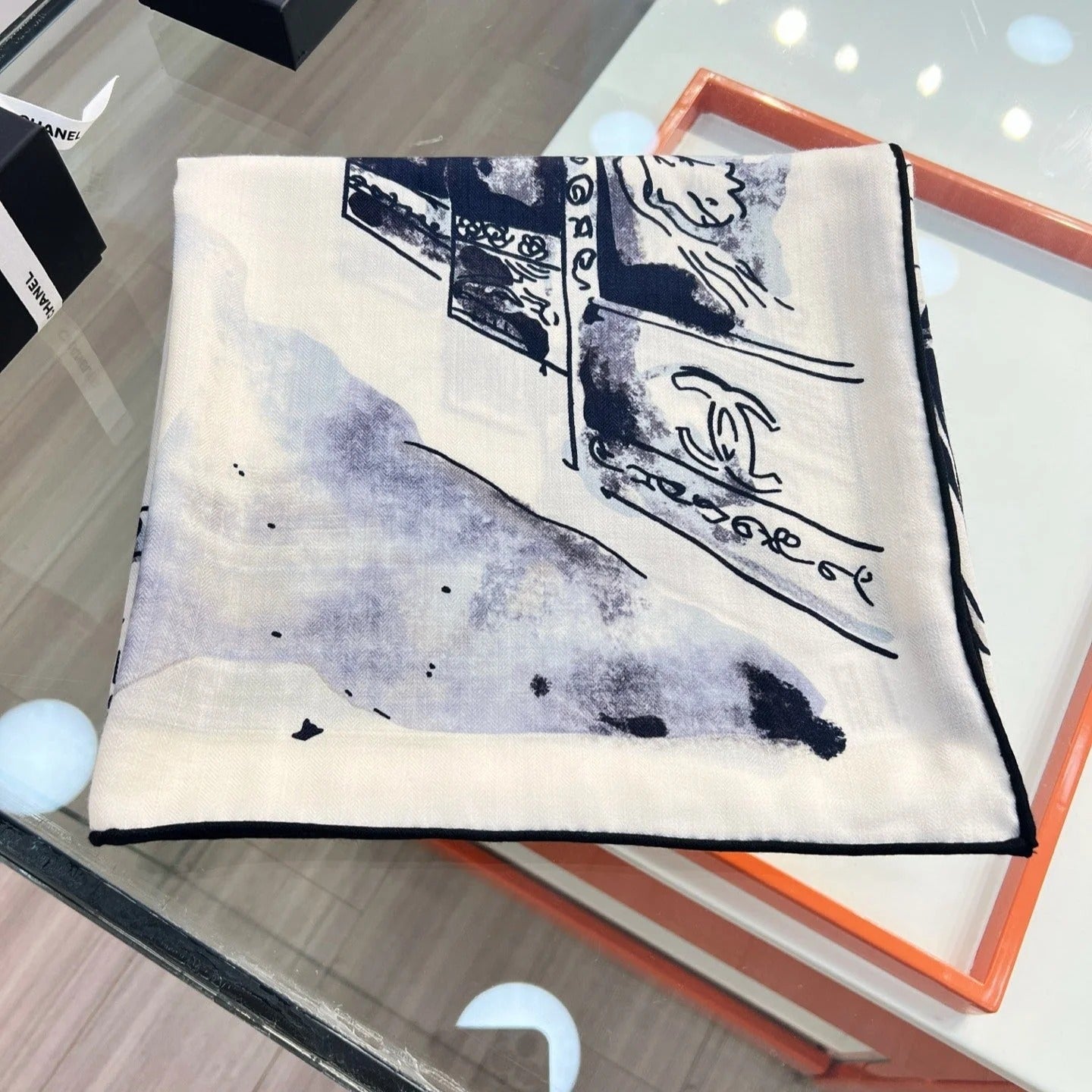 CHANEL 25S SCARF 135 IN CASHMERE SILK 737230 mysite