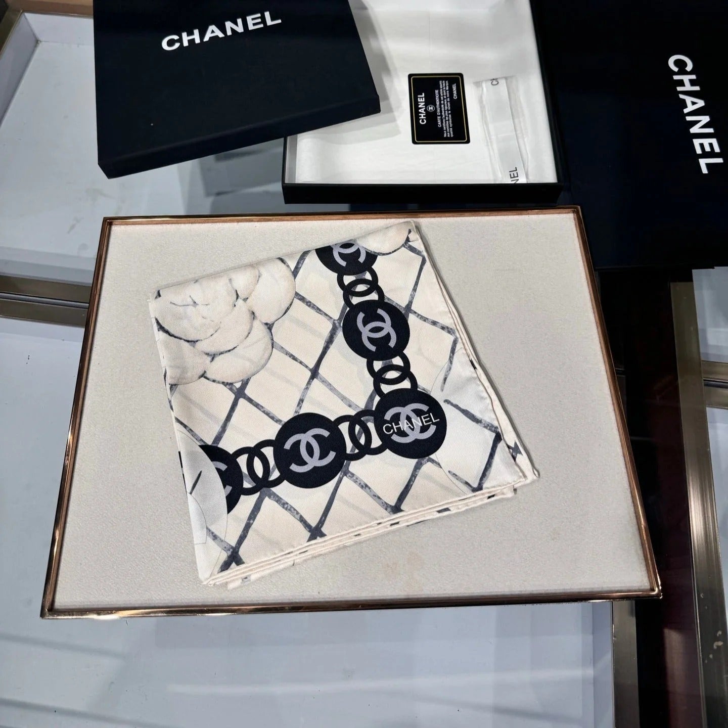 CHANEL 25S SCARF 90 IN CASHMERE SILK 737219 mysite