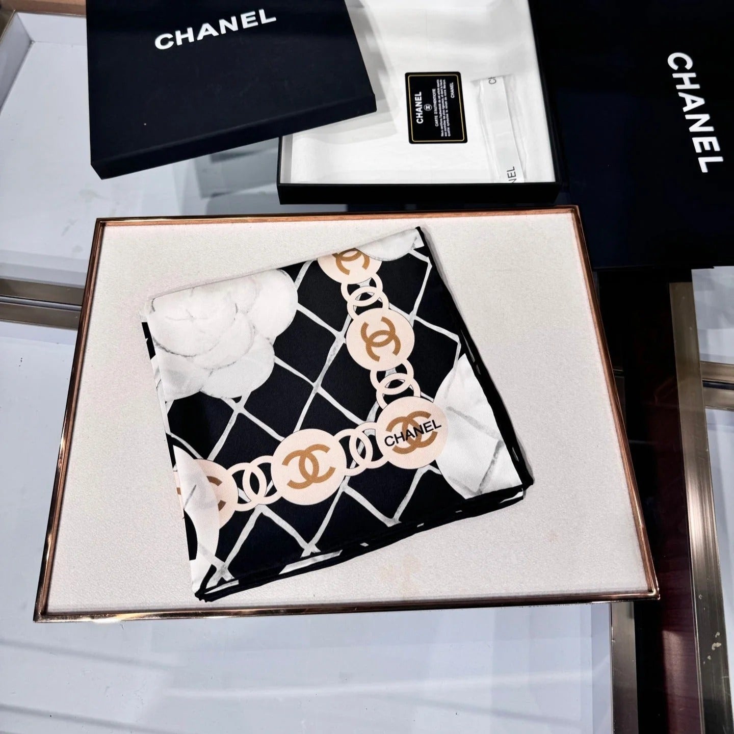 CHANEL 25S SCARF 90 IN CASHMERE SILK 737220 mysite
