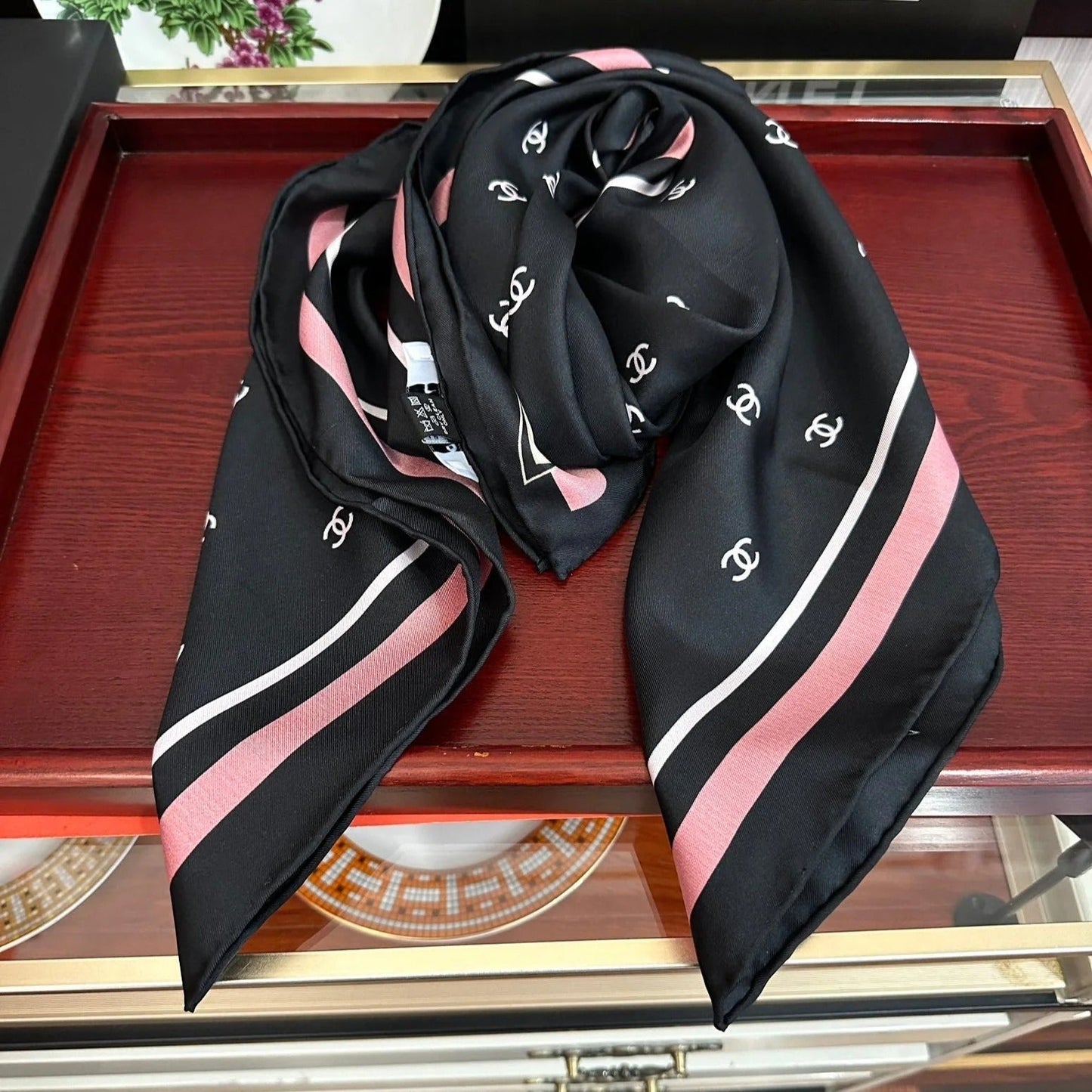 CHANEL 25S SCARF 90 IN SILK 730537 mysite