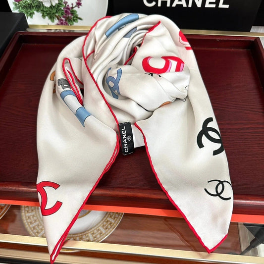 CHANEL 25S SCARF 90 IN SILK 733858 mysite