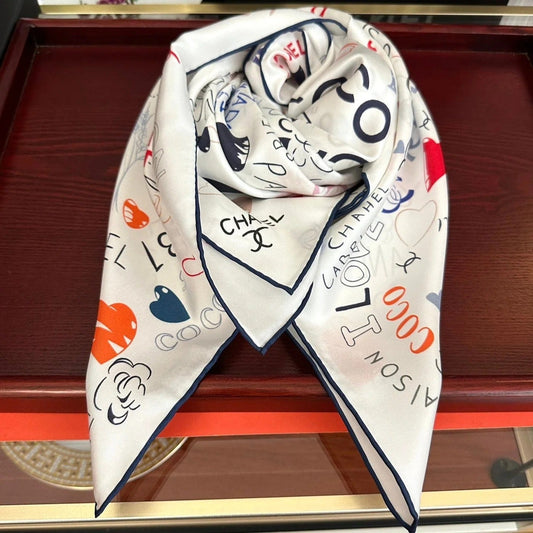 CHANEL 25S SCARF 90 IN SILK 738420 mysite