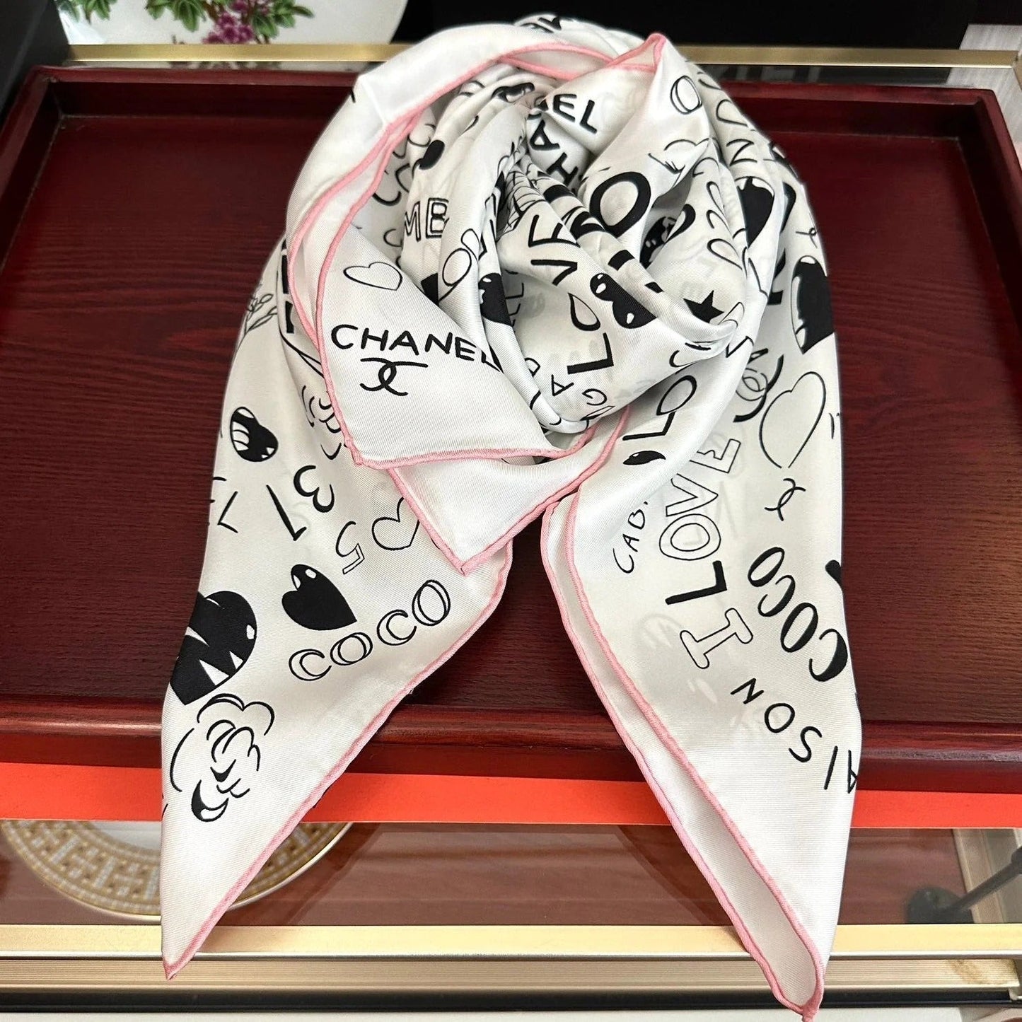 CHANEL 25S SCARF 90 IN SILK 738421 mysite