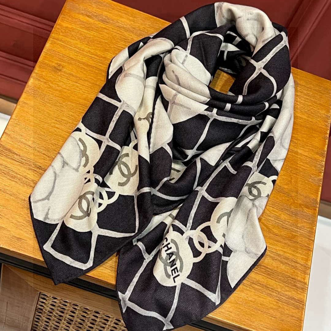 CHANEL 25S SCARF 110 IN CASHMERE SILK 730603 mysite