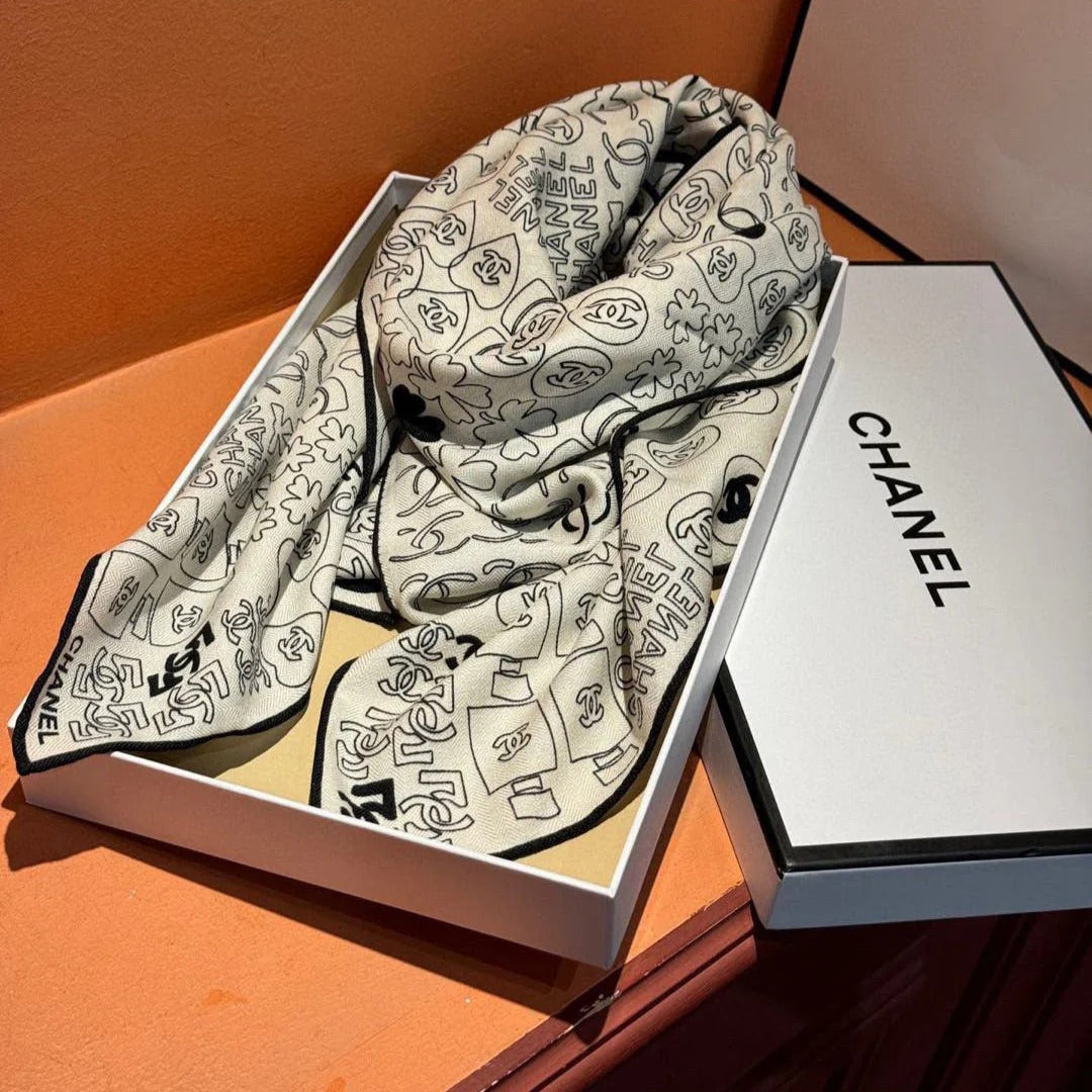 CHANEL 25S SCARF 110 IN CASHMERE SILK 738478 mysite