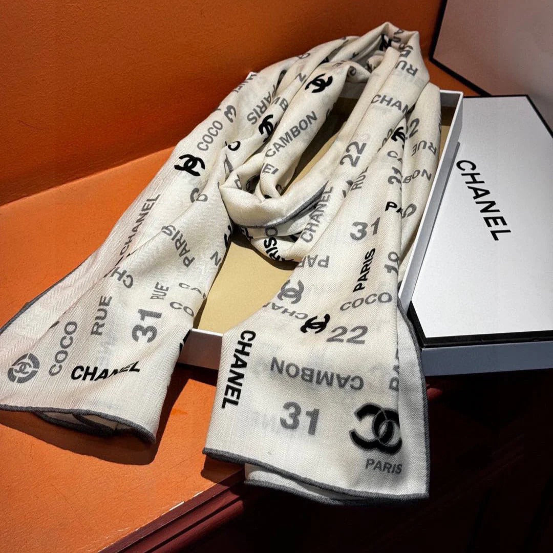 CHANEL 25S SCARF 180 IN CASHMERE SILK 738479 mysite