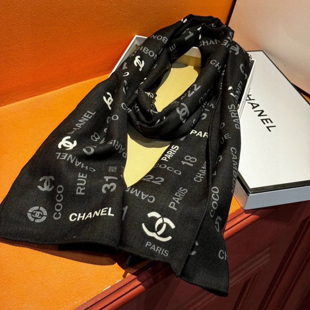 CHANEL 25S SCARF 180 IN CASHMERE SILK 738480 mysite