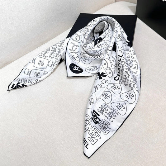 CHANEL 25S SCARF 90 IN SILK 724784 mysite