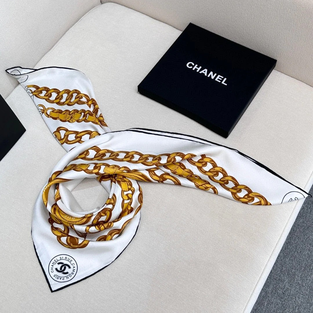 CHANEL 25S SCARF 90 IN SILK 729043 mysite