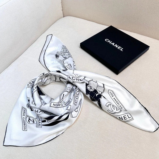 CHANEL 25S SCARF 90 IN SILK 729054 mysite