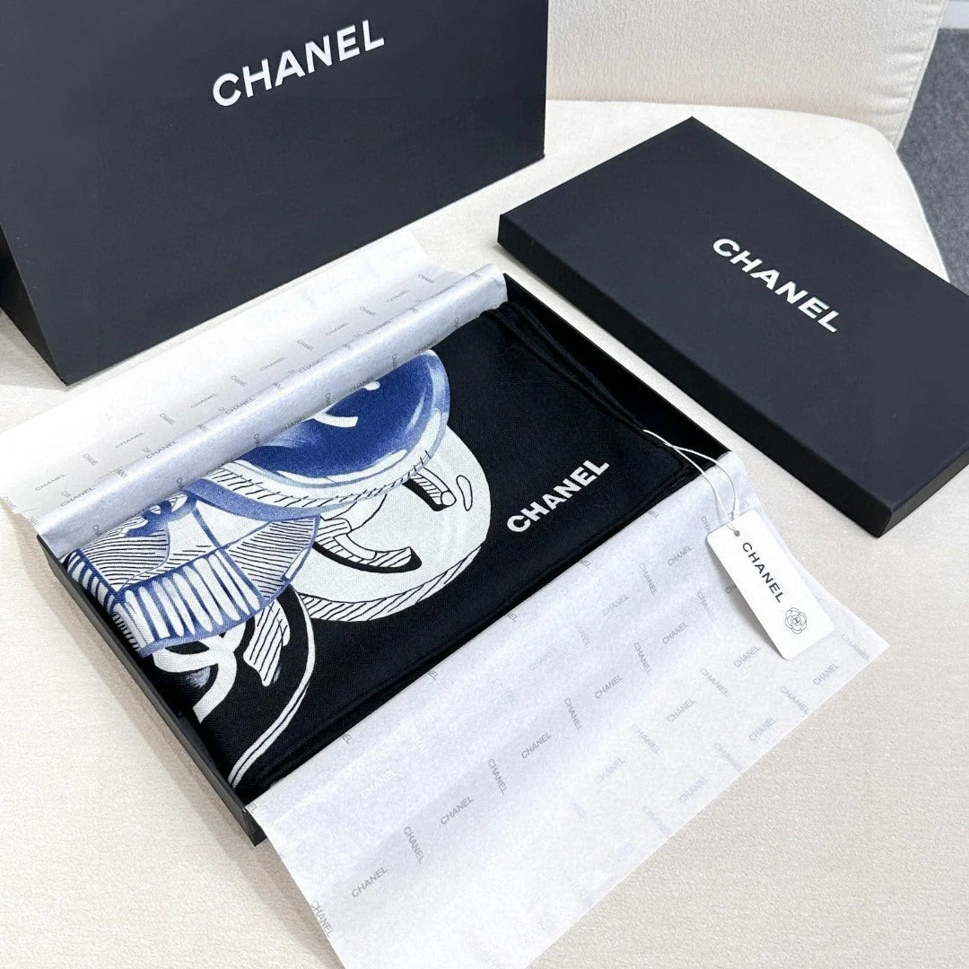 CHANEL 25S SCARF 140 IN CASHMERE SILK 642079 mysite