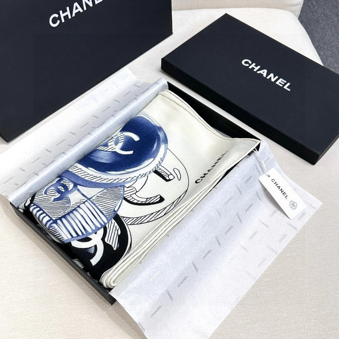 CHANEL 25S SCARF 140 IN CASHMERE SILK 642080 mysite