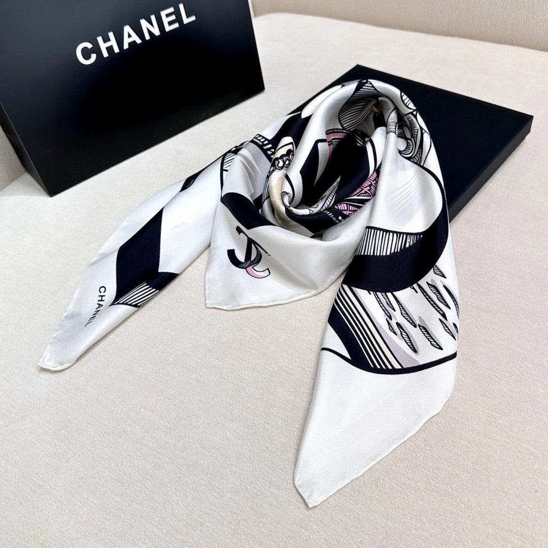 CHANEL 25S SCARF 90 IN SILK 718599 mysite