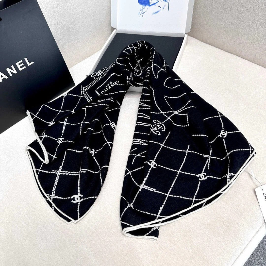 CHANEL 25S SCARF 140 IN CASHMERE SILK 727348 mysite