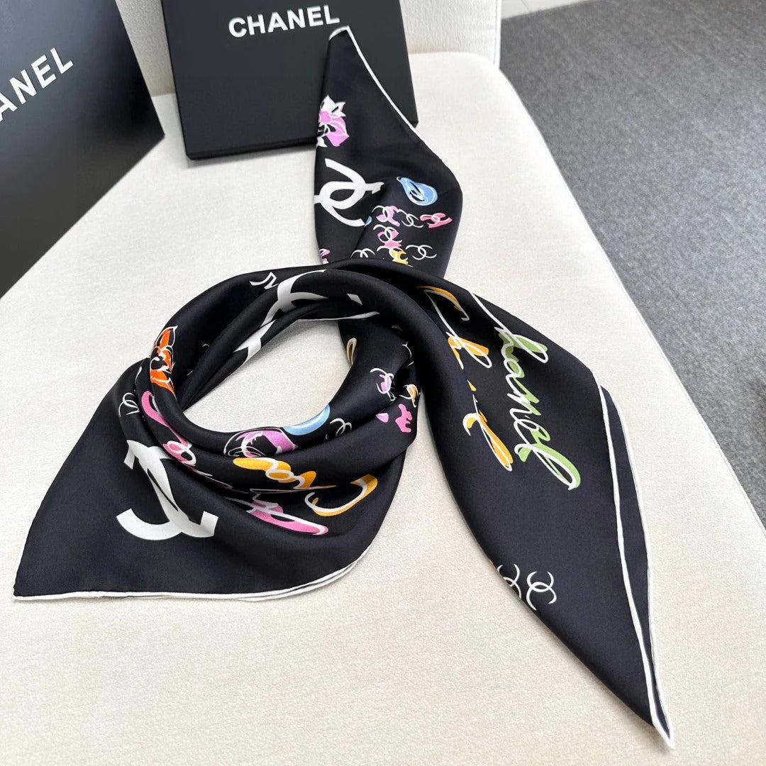 CHANEL 25S SCARF 90 IN SILK 735829 mysite