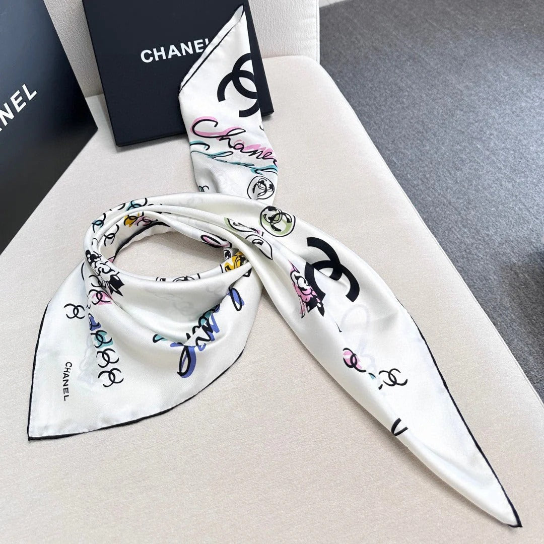 CHANEL 25S SCARF 90 IN SILK 735830 mysite