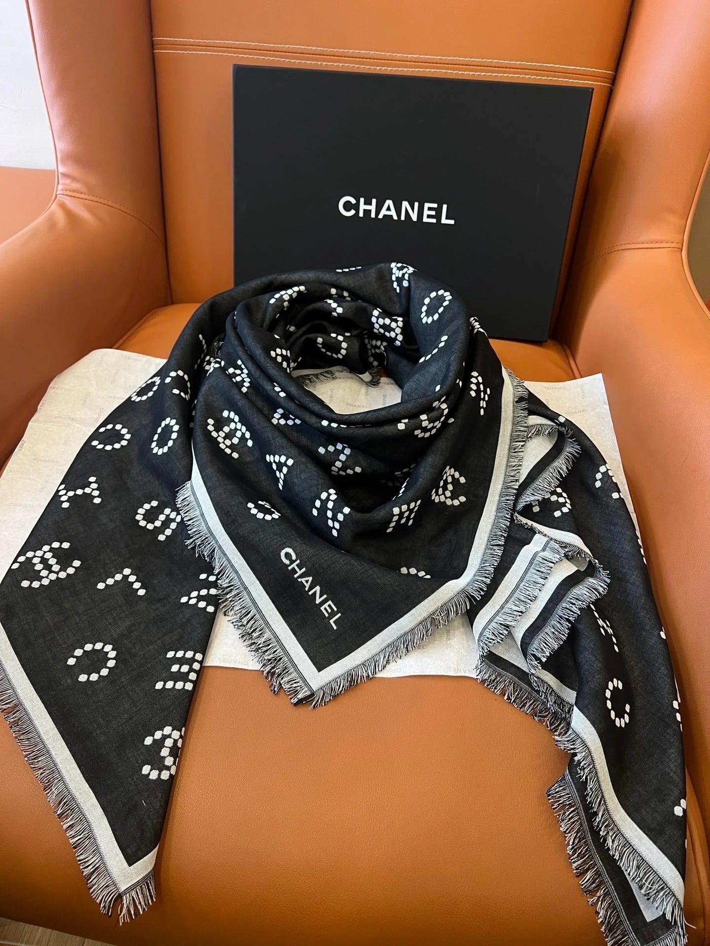 CHANEL 25S SCARF 140 IN WOOL SILK 700811 mysite