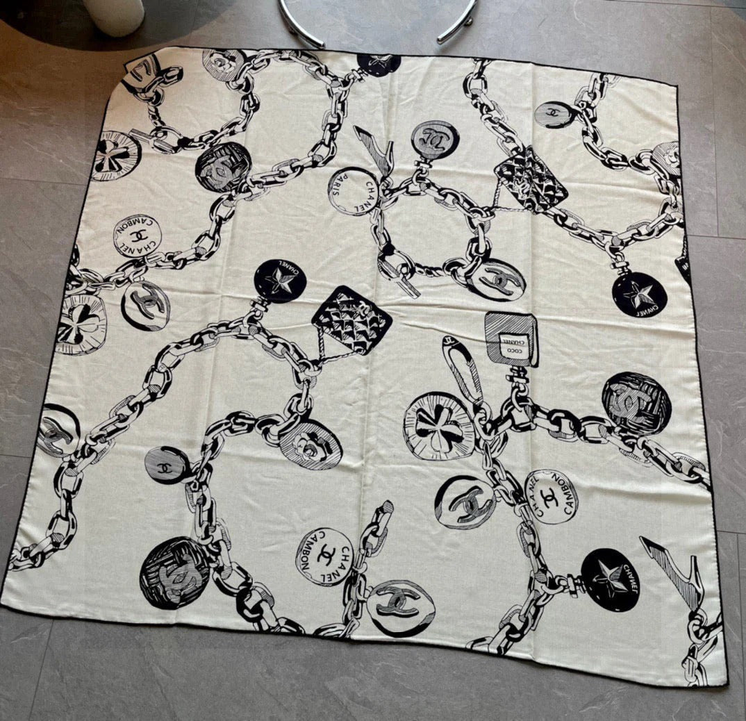 CHANEL 25S SCARF 140 IN CASHMERE SILK 733892 mysite