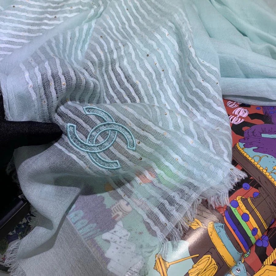 CHANEL 25S SCARF 200 IN CASHMERE VELVET 735755 mysite