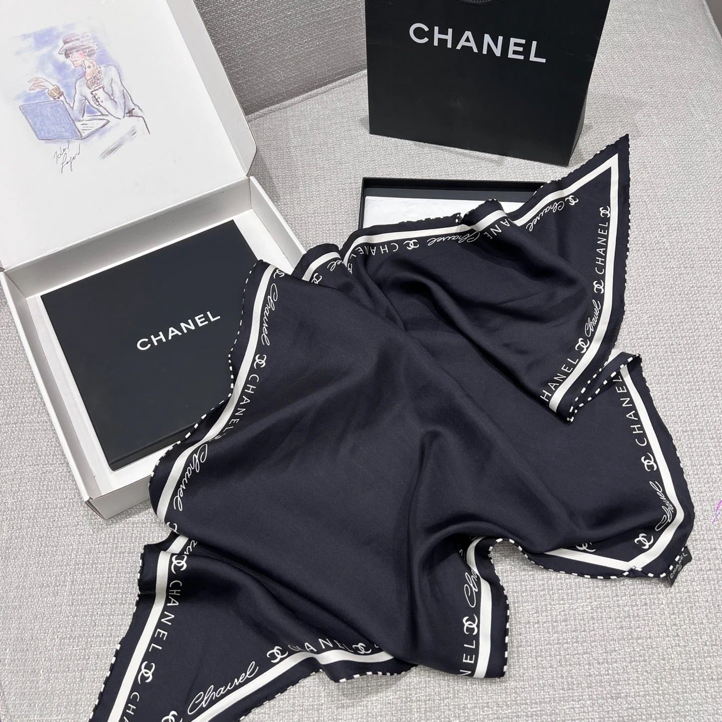 CHANEL 25S SCARF 160 IN SILK 697661 mysite