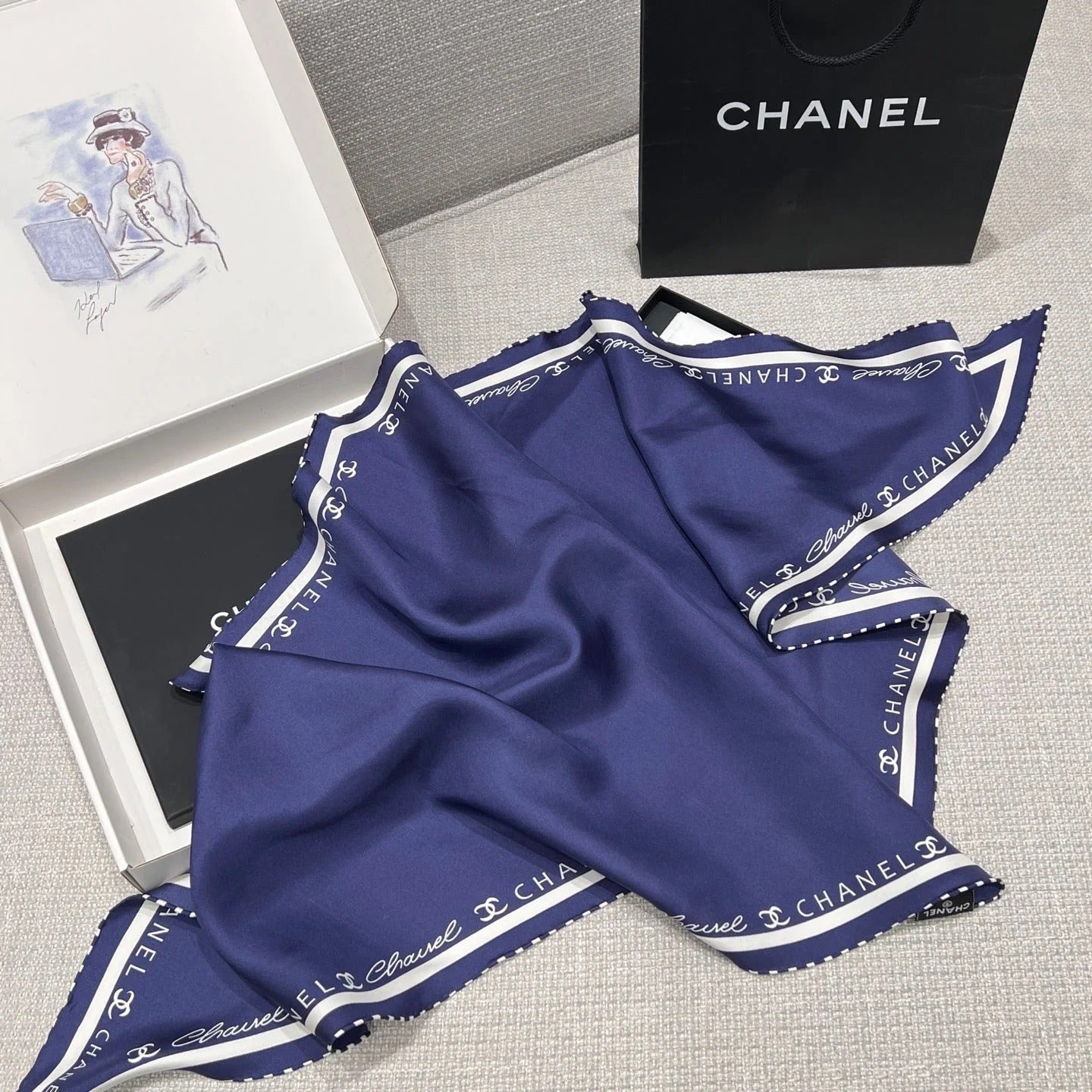 CHANEL 25S SCARF 160 IN SILK 697663 mysite