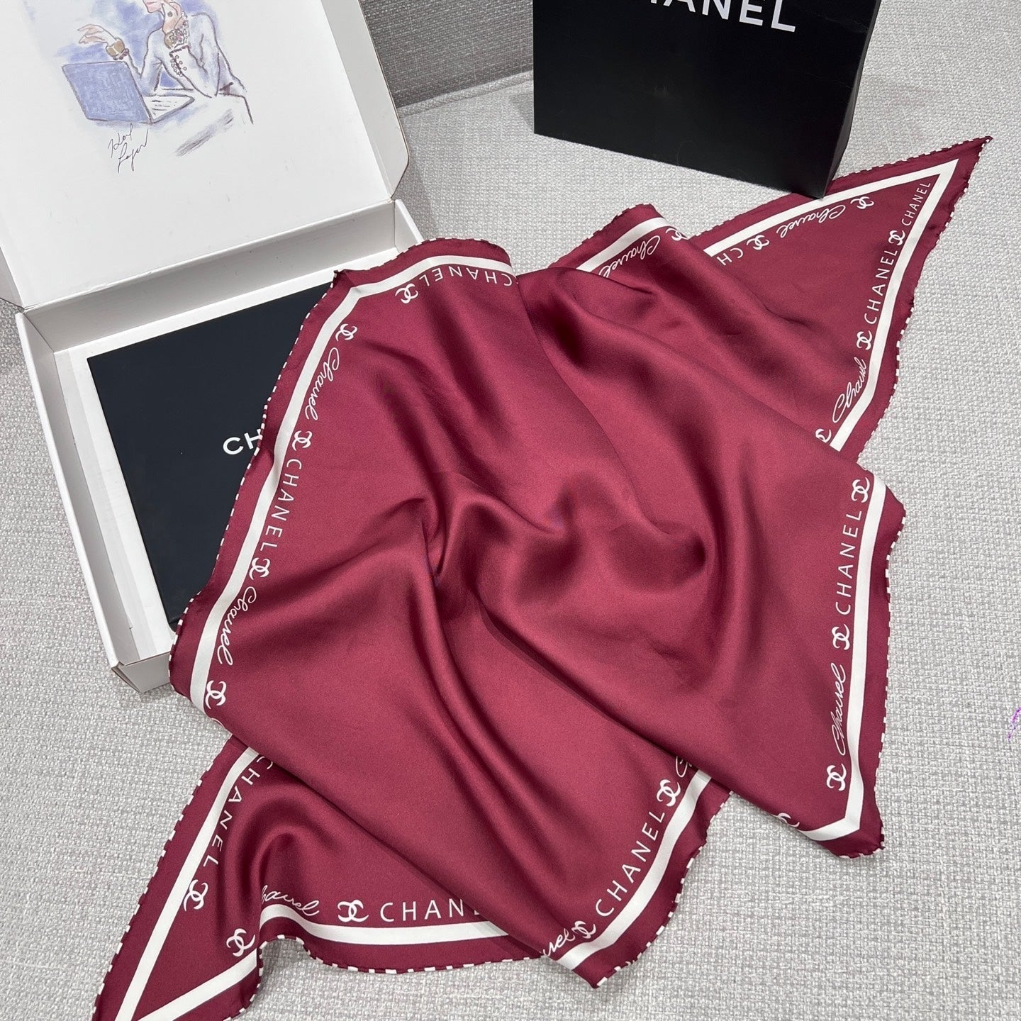CHANEL 25S SCARF 160 IN SILK 697665 mysite