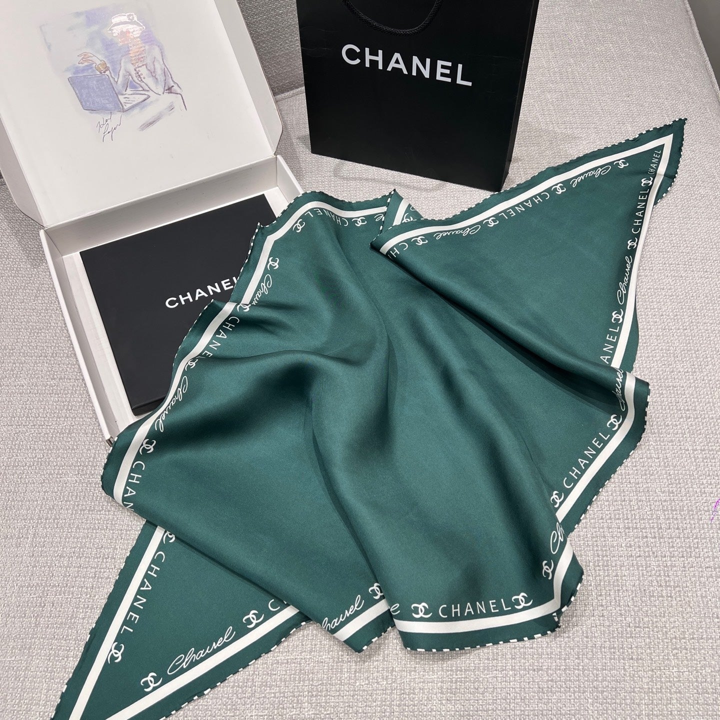 CHANEL 25S SCARF 160 IN SILK 697662 mysite