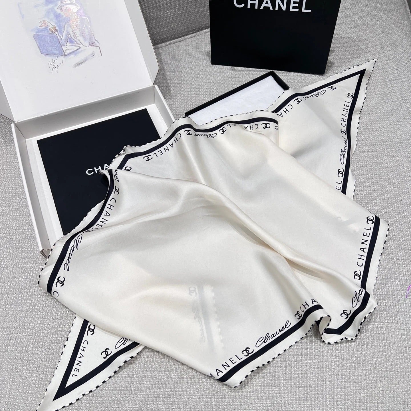 CHANEL 25S SCARF 160 IN SILK 697664 mysite