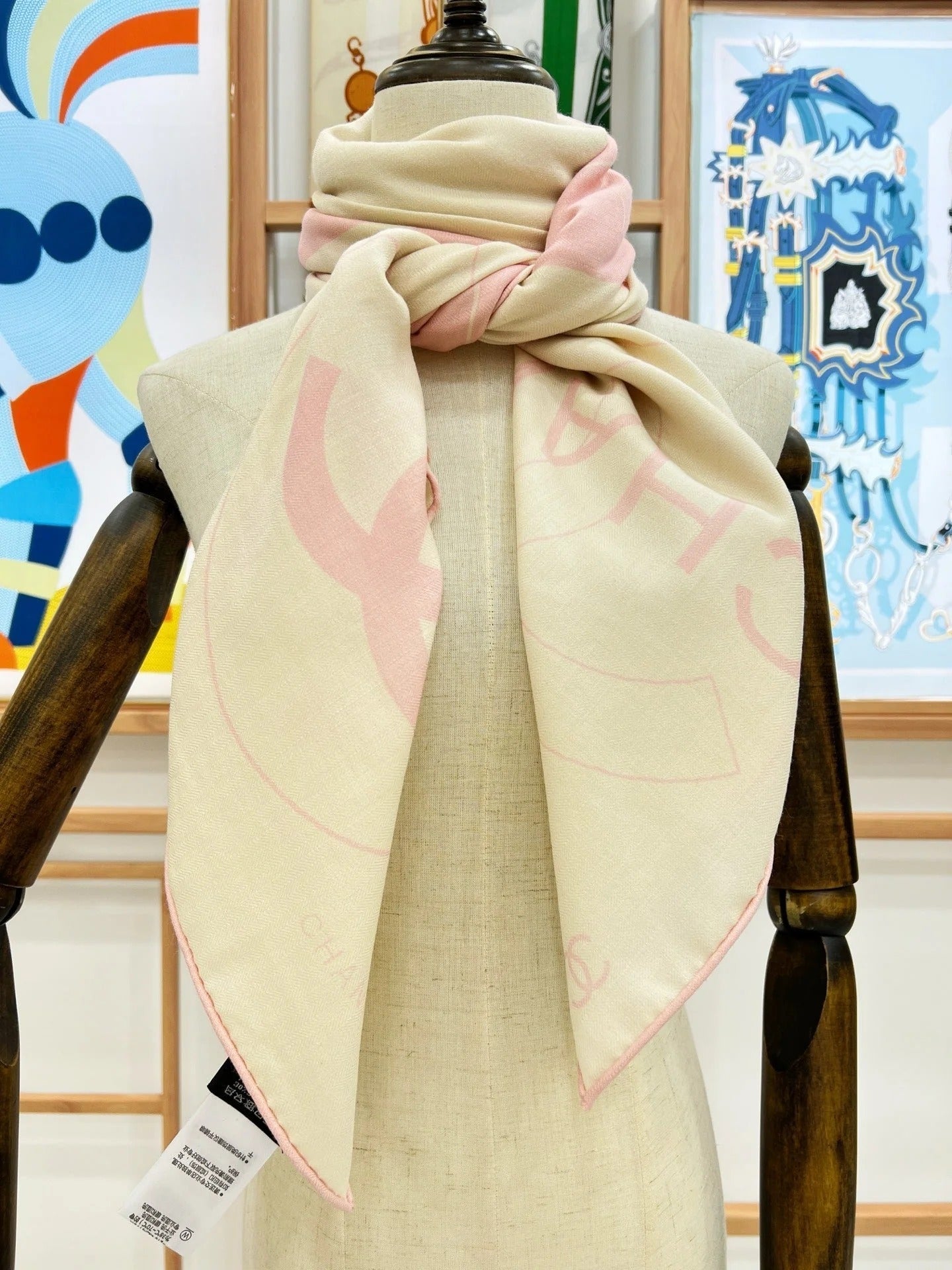 CHANEL 25S SCARF 135 IN CASHMERE SILK 737234 mysite