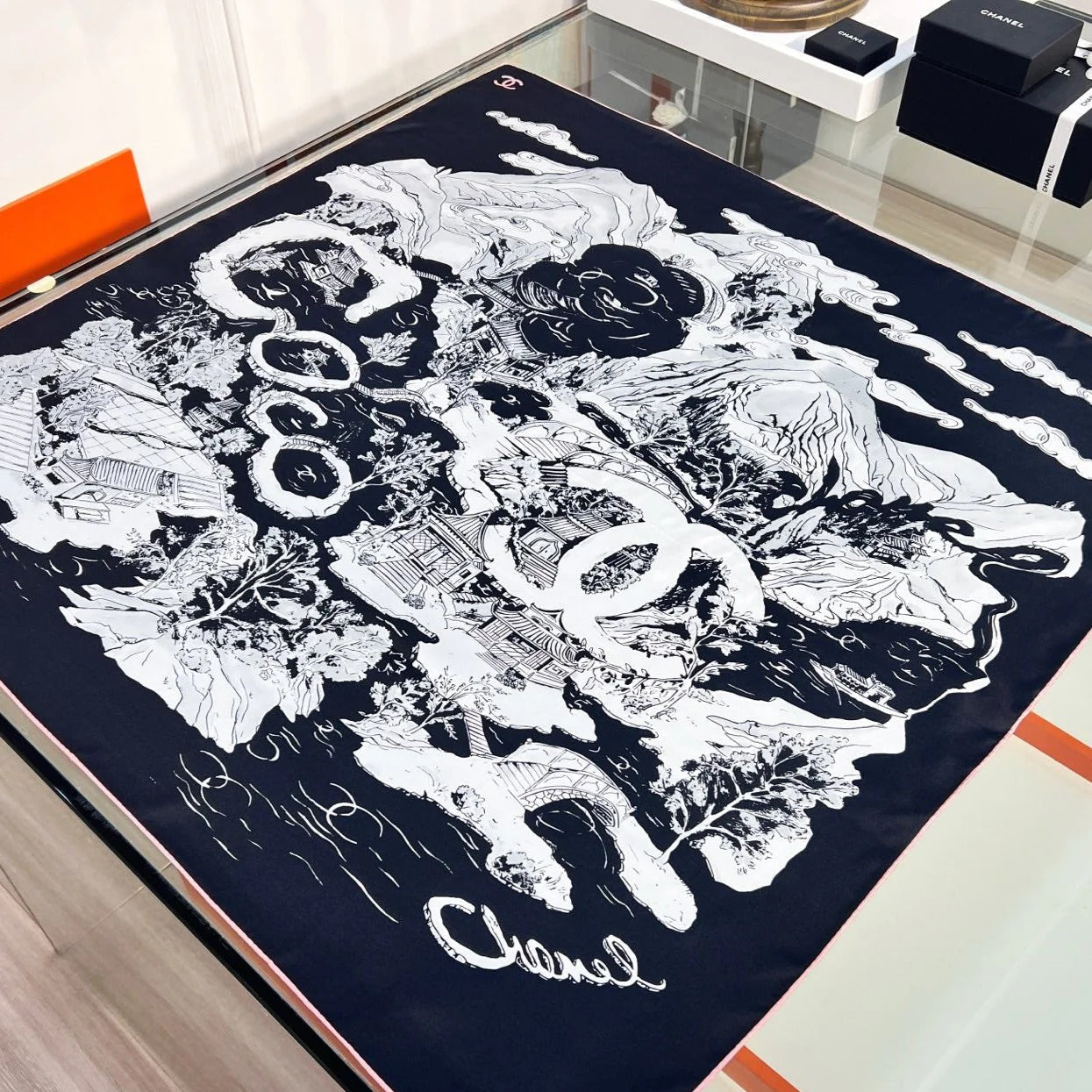 CHANEL 25S SCARF 90 IN SILK 735864 mysite