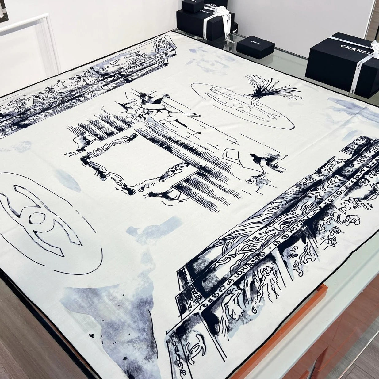 CHANEL 25S SCARF 135 IN CASHMERE SILK 737230 mysite