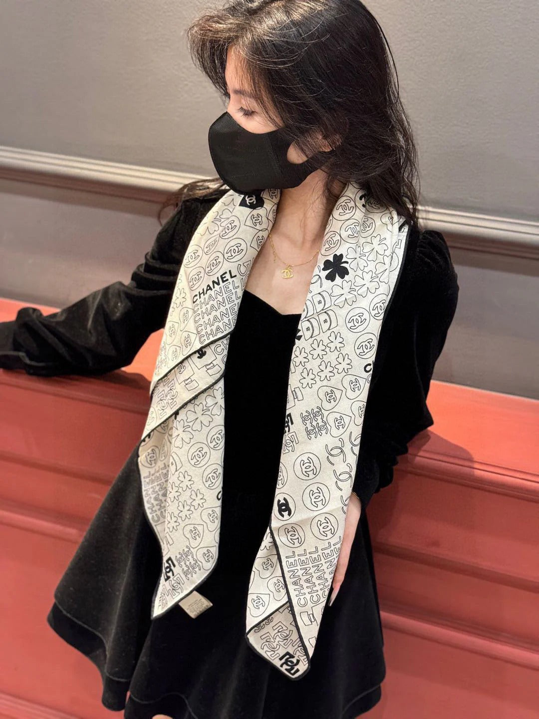 CHANEL 25S SCARF 110 IN CASHMERE SILK 738478 mysite