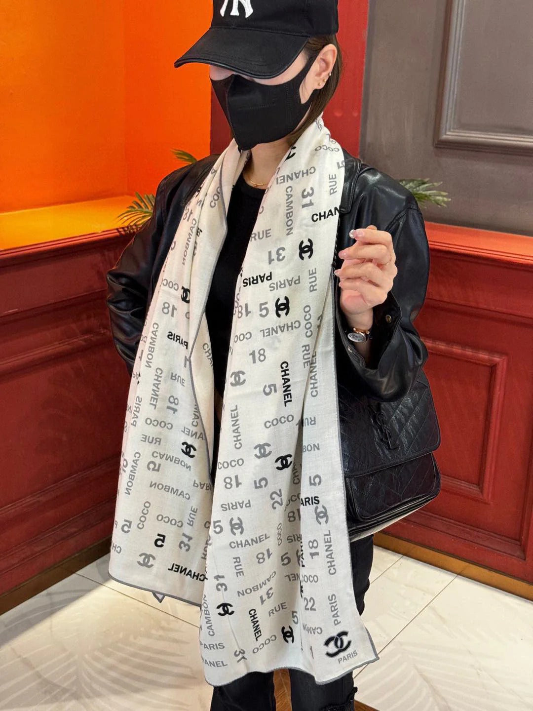 CHANEL 25S SCARF 180 IN CASHMERE SILK 738479 mysite