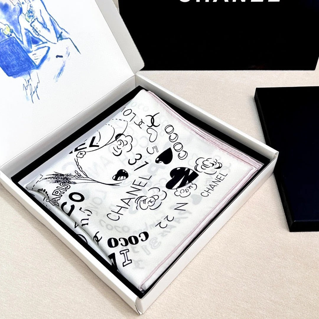 CHANEL 25S SCARF 90 IN SILK 730660 mysite