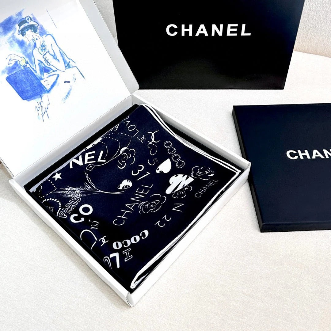 CHANEL 25S SCARF 90 IN SILK 730661 mysite