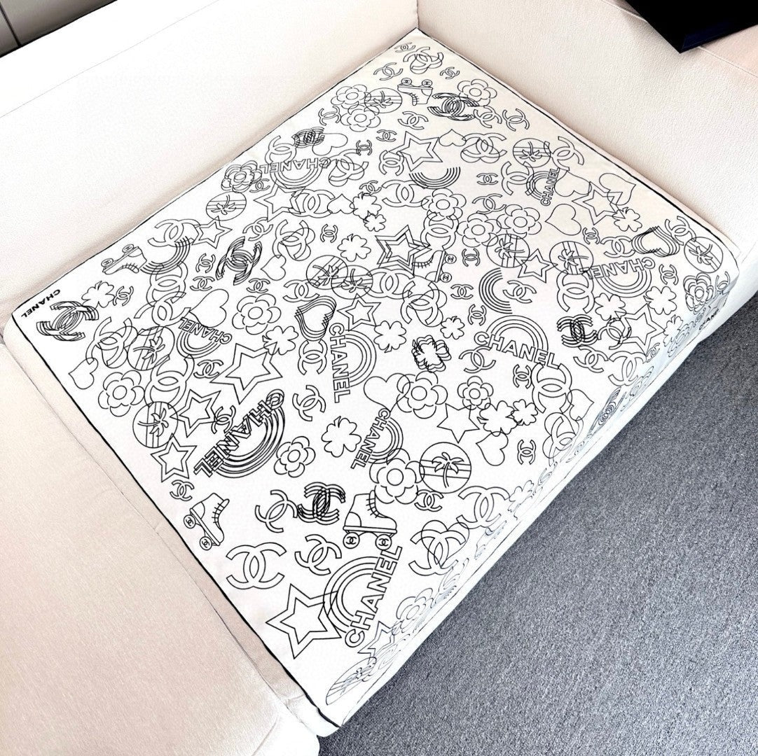 CHANEL 25S SCARF 90 IN TWILL SILK 740294 mysite