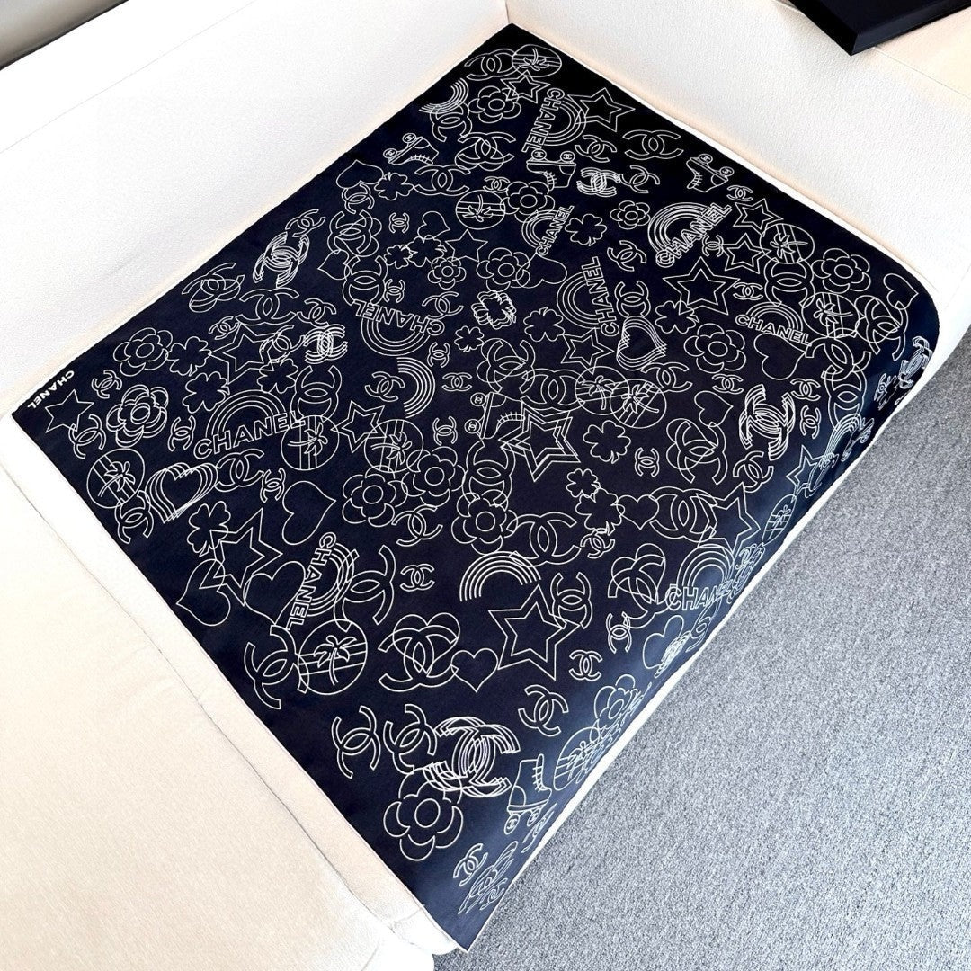 CHANEL 25S SCARF 90 IN TWILL SILK 740295 mysite