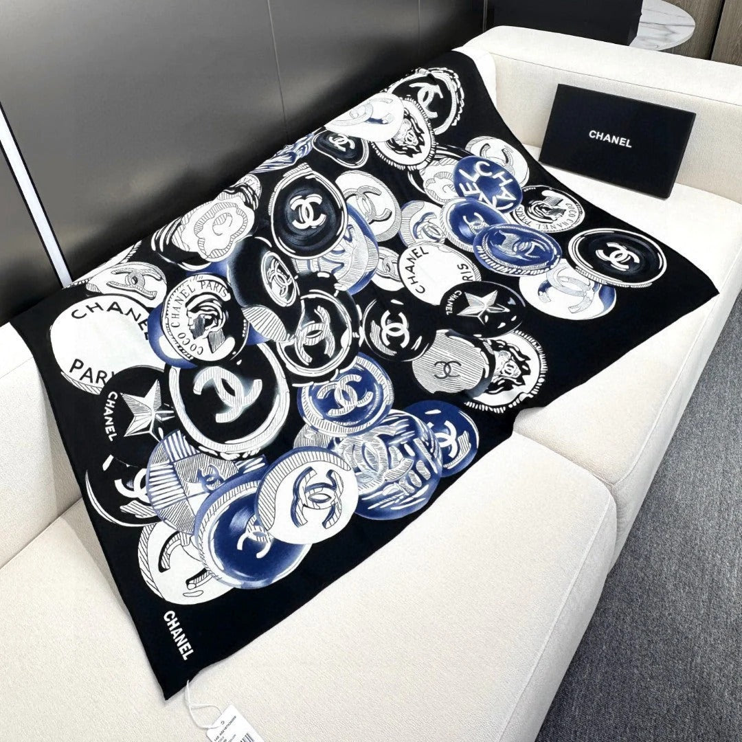 CHANEL 25S SCARF 140 IN CASHMERE SILK 642079 mysite