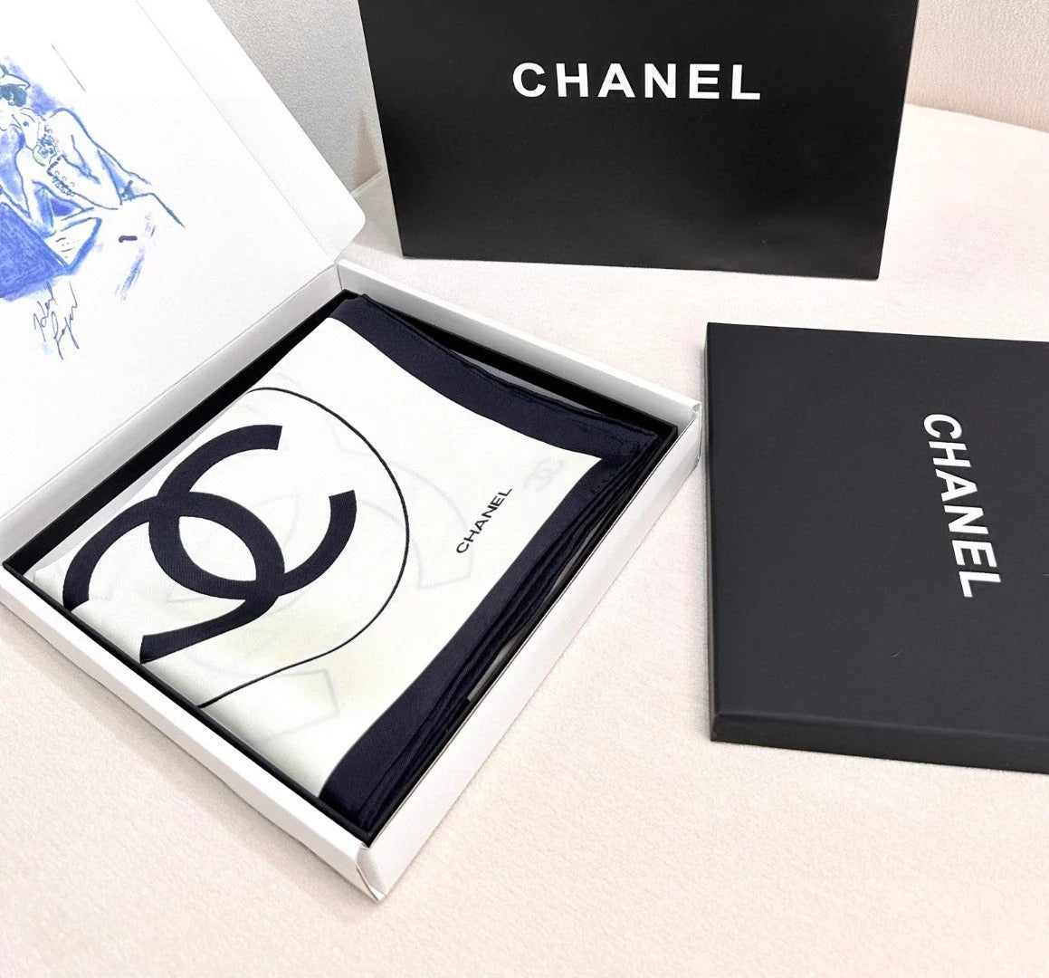 CHANEL 25S SCARF 90 IN SILK 730653 mysite