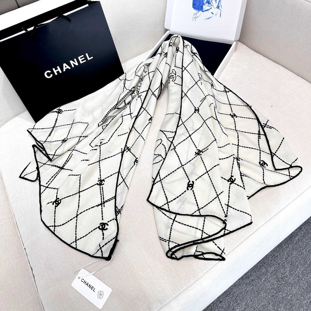 CHANEL 25S SCARF 140 IN CASHMERE SILK 727347 mysite