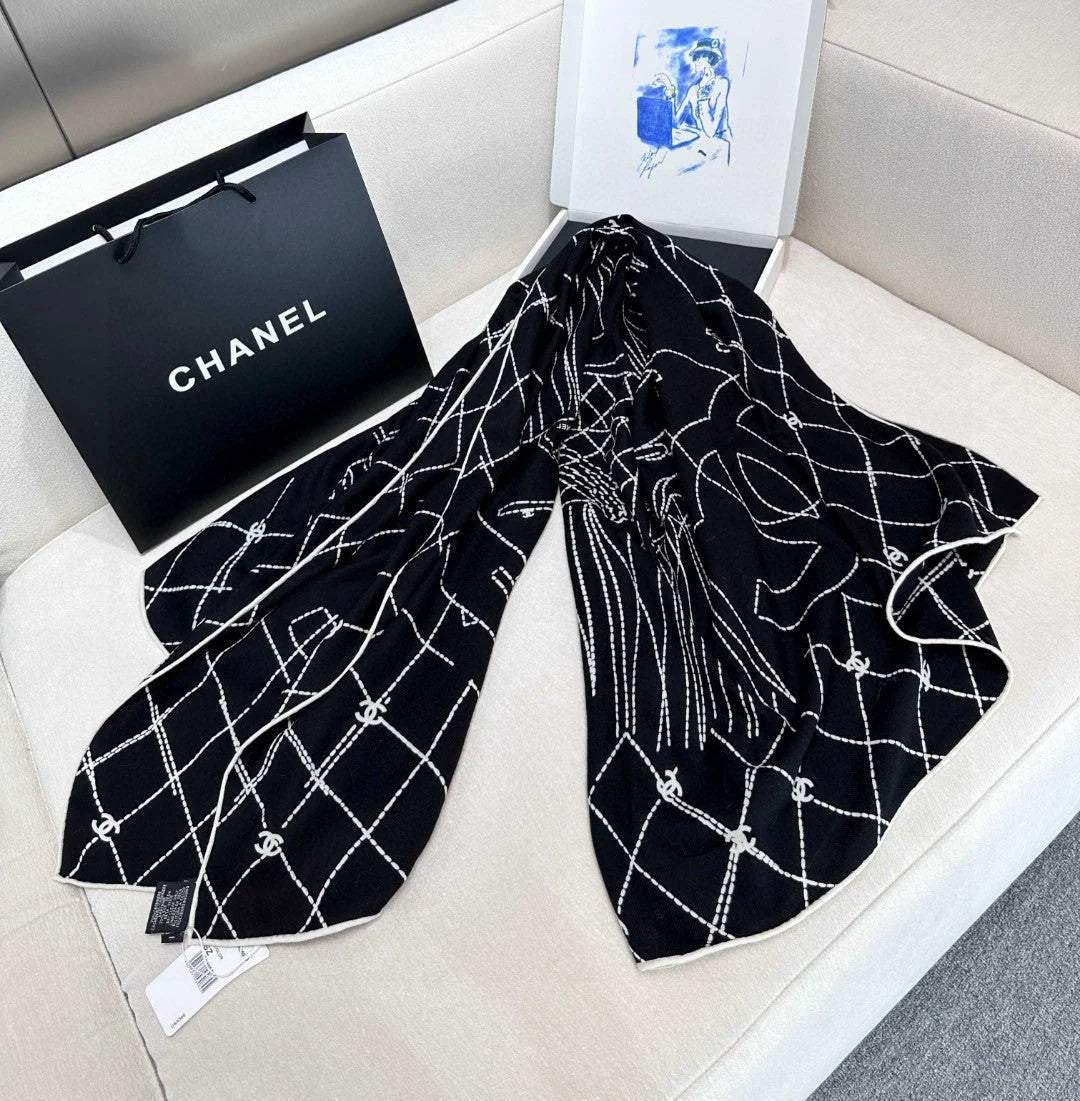 CHANEL 25S SCARF 140 IN CASHMERE SILK 727348 mysite