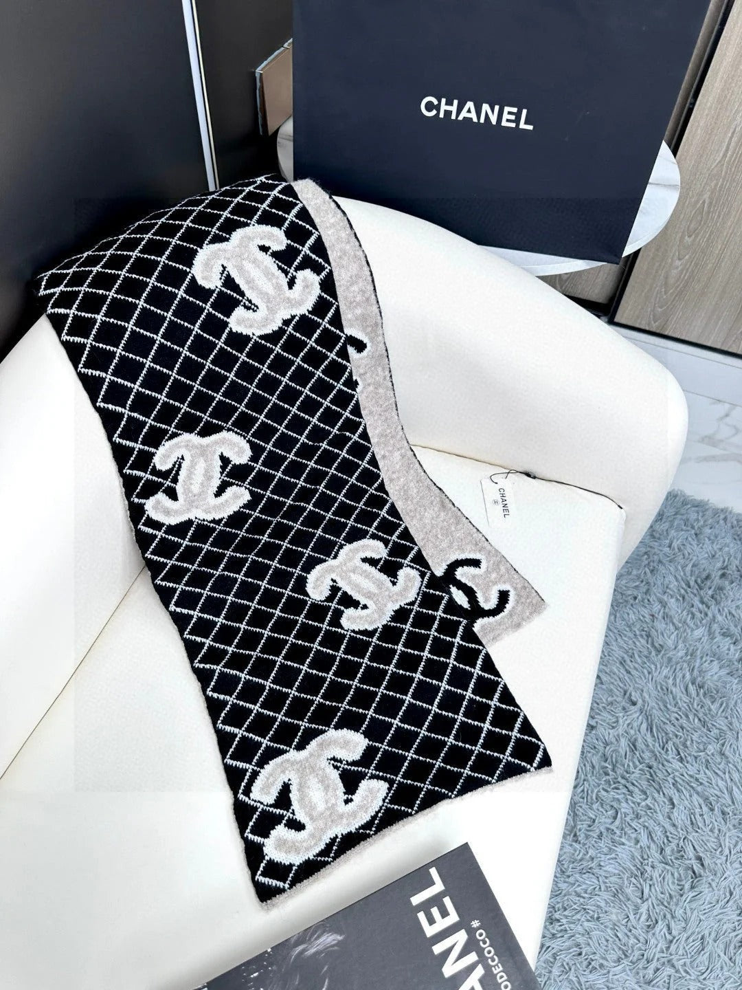 CHANEL 25S SCARF 185 IN CASHMERE 721525 mysite