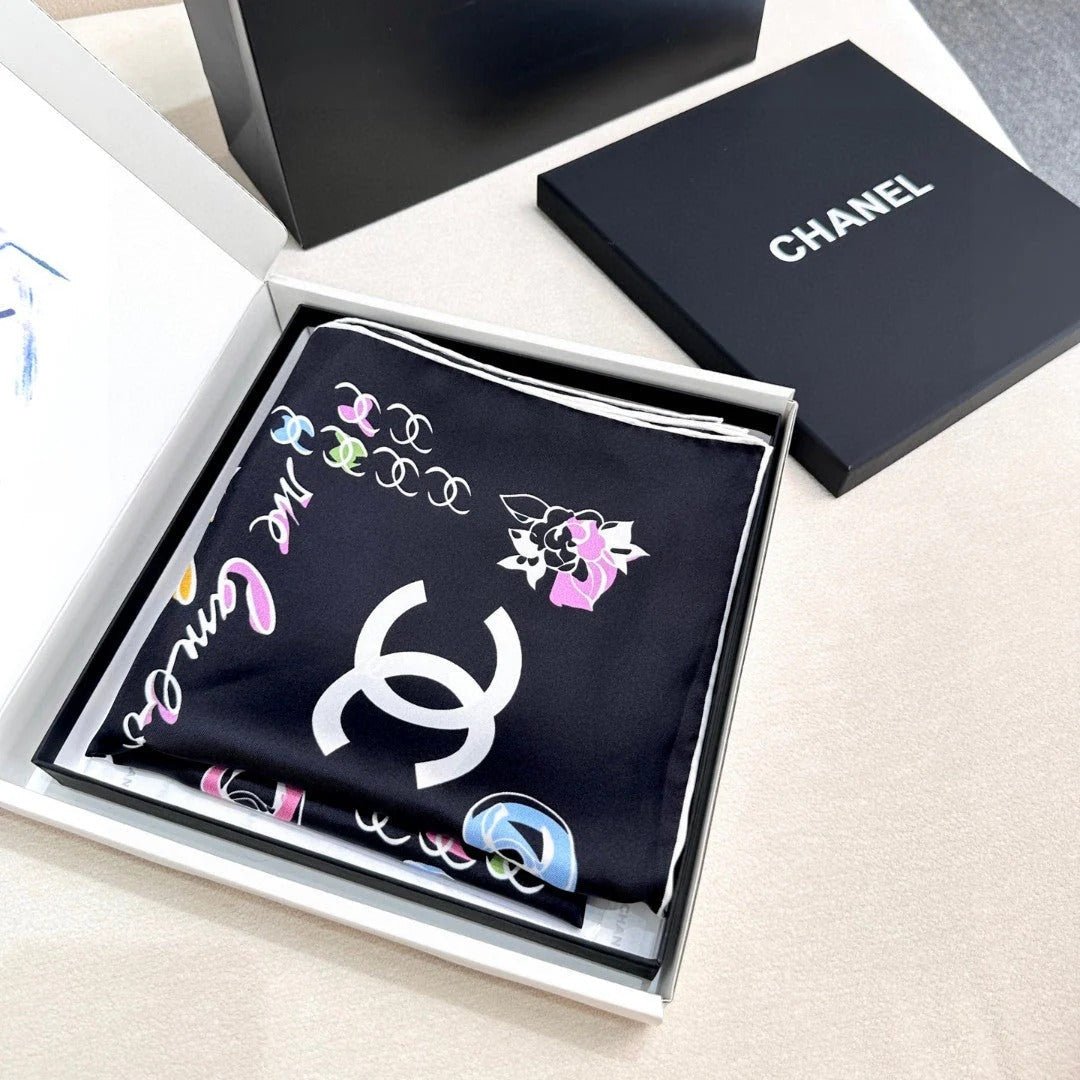 CHANEL 25S SCARF 90 IN SILK 735829 mysite