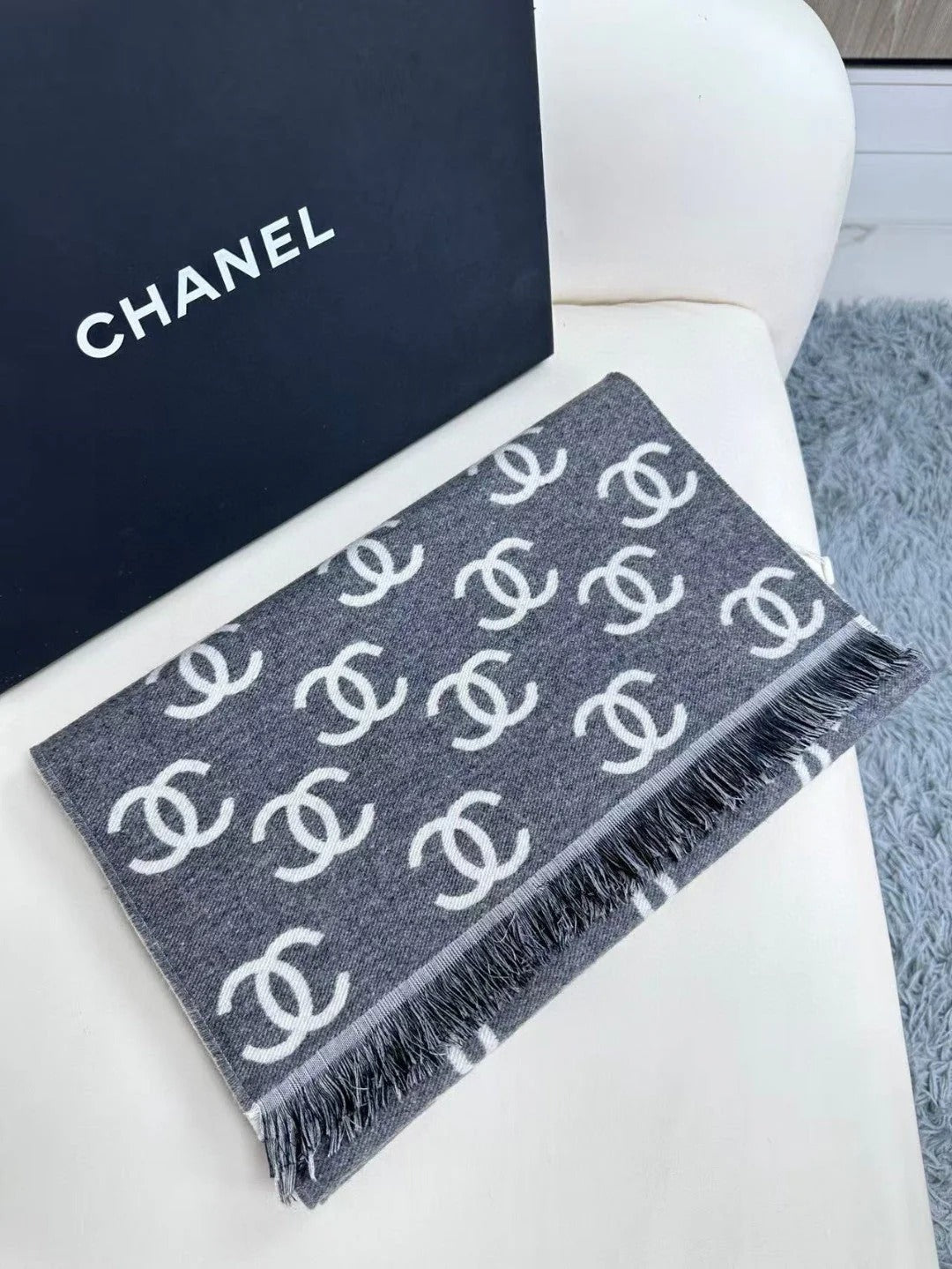CHANEL 25S SCARF 180 IN CASHMERE WOOL 733941 mysite