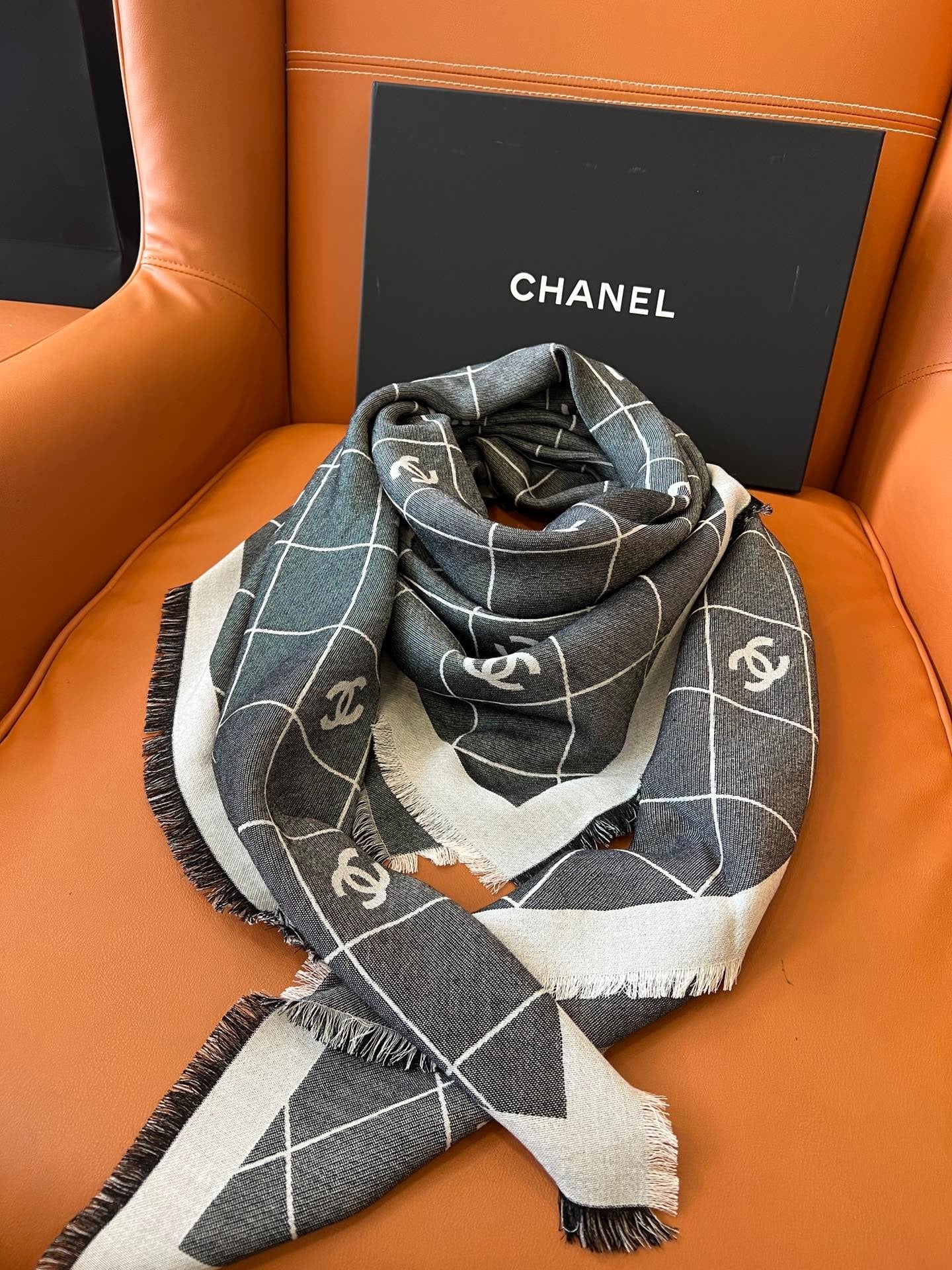 CHANEL 25S SCARF 140 IN WOOL SILK 700810 mysite